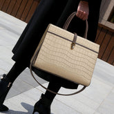 Sac à main motif crocodile texture dame simple bureau grande capacité coréen occidental sac fourre-tout